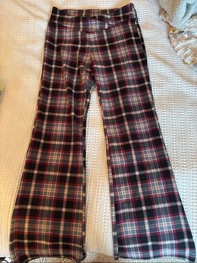 Joe Benbasset Black & Red Plaid Boot-Cut Pants